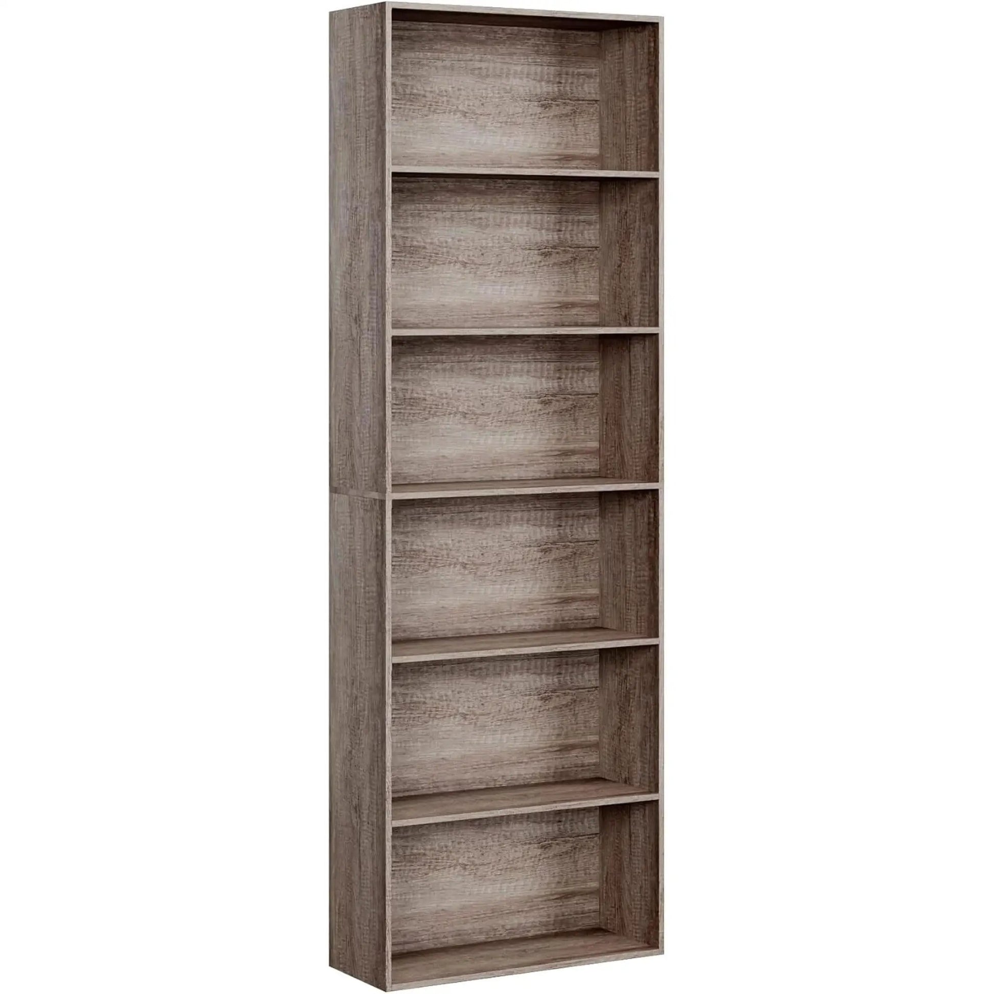 6 Tier Open Bookcase Gray Freestanding For Bedroom Space from PriceLows™