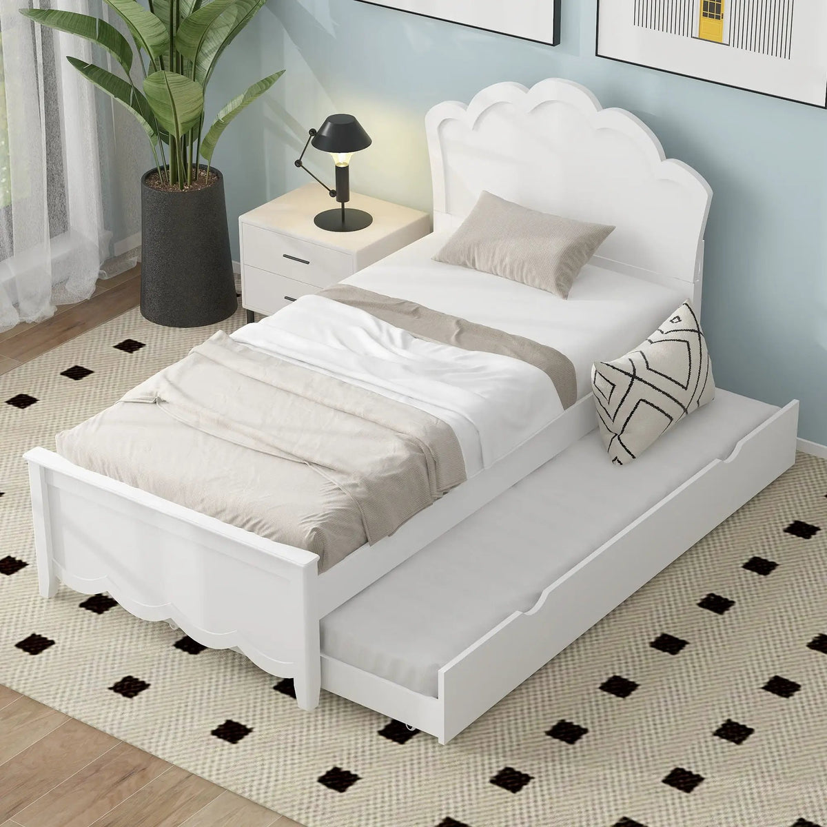 Platform Bed | Solid Pine | Headboard | Footboard | Twin Trundle
