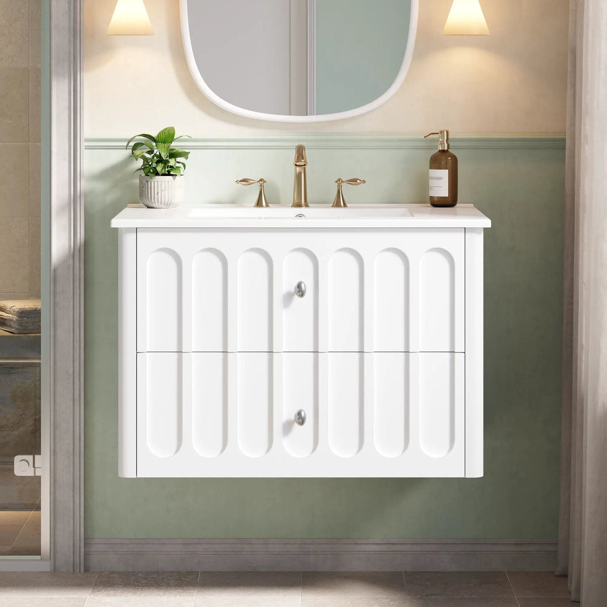 Floating Bathroom Vanity | Soft Close Drawers | Round Edge Basin