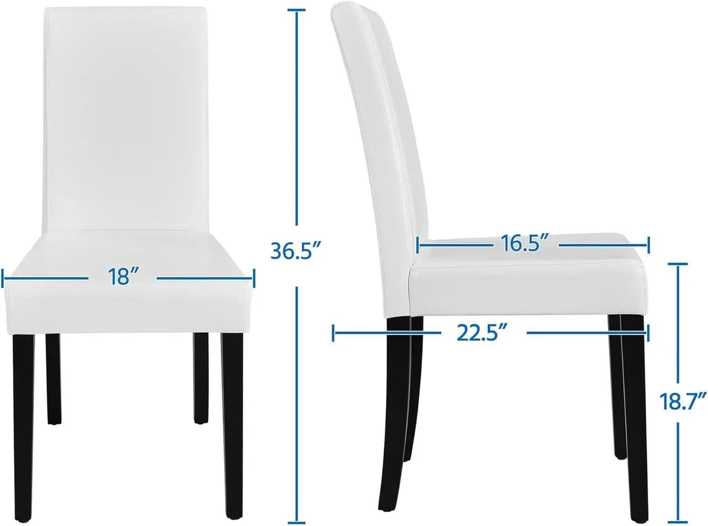 Dining Chair Set Of 4 White Faux Leather Parson Chairs from PriceLows™