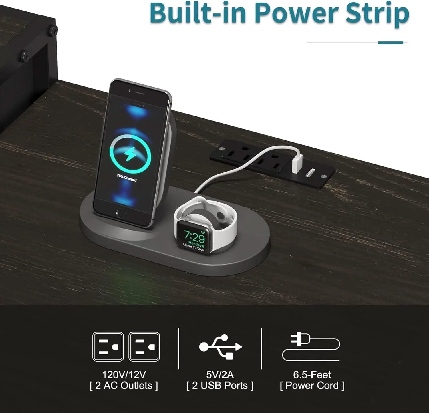 11 Drawer Dresser With Fabric Drawers, Charging Station, LED Lights And Shelves, Black Wood Veins from PriceLows™