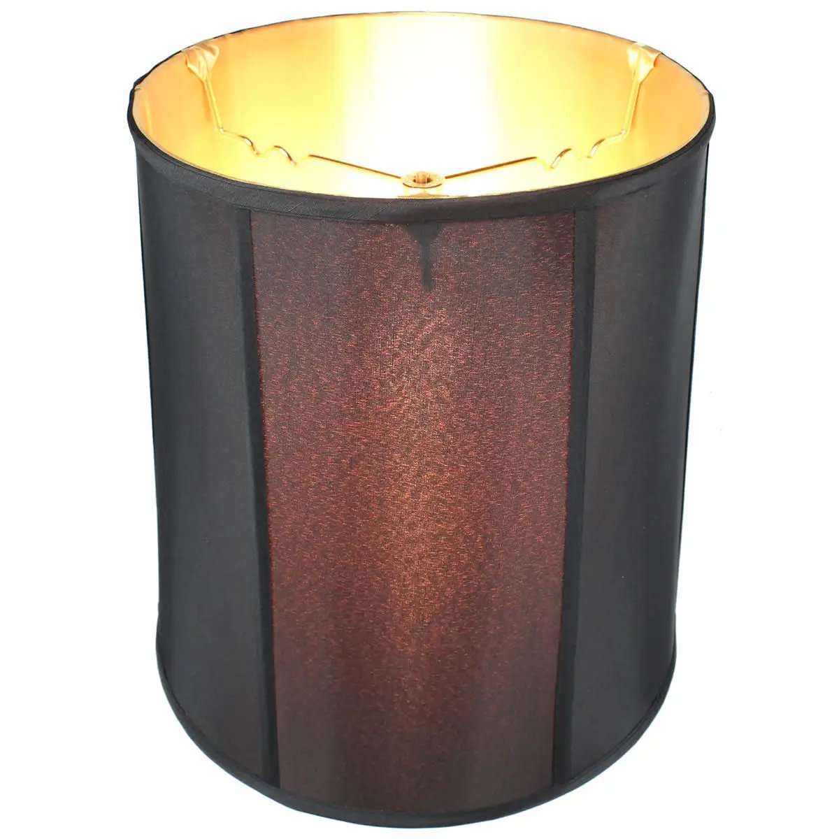 Drum Lamp Shade | 14W X 15H | Premium Black Fabric | Gold Lined