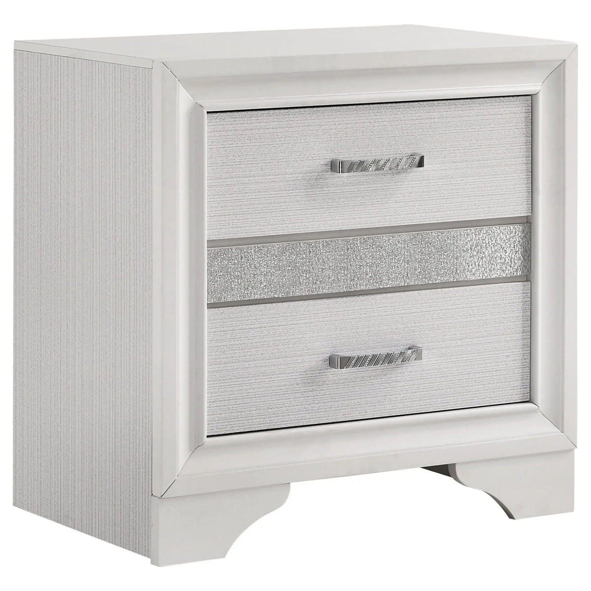 Miranda 3-drawer Nightstand Bedside Table | 26 x 16.5 x 26 in | Engineered Wood & Metal | White