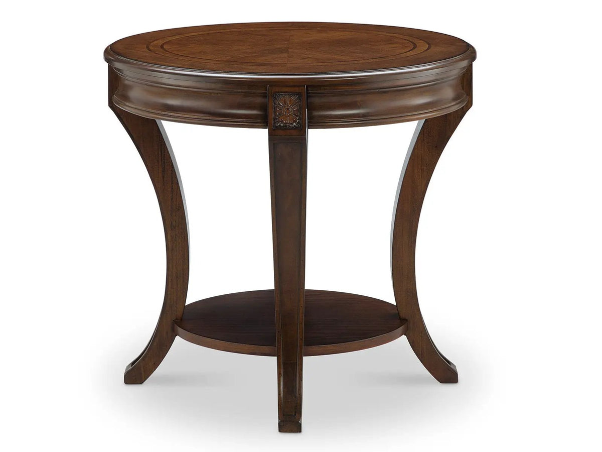 Winslet Oval End Table | Cherry And Walnut Veneers | Warm Cherry Finish | Hardwood Solids