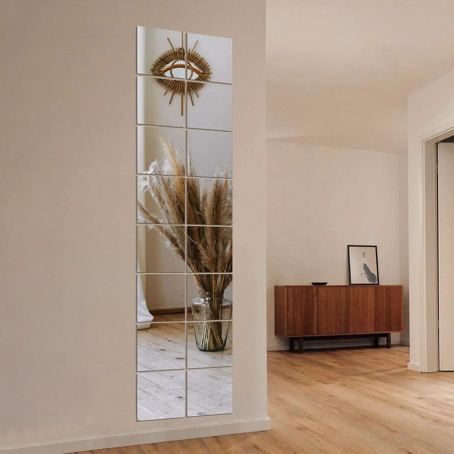 12x12 Inch Glass Mirror Tiles 16 Pack For Home Gym Wall from PriceLows™