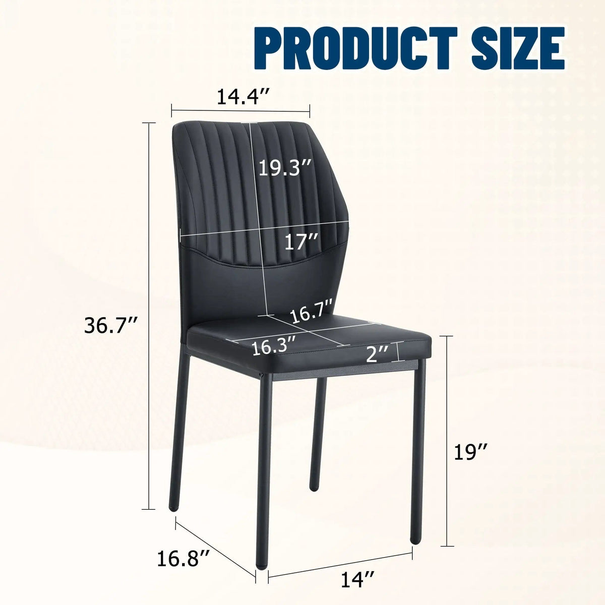 Ergonomic Simple Chair With Metal Leg Chair Set | 3 Pieces | Metal | Dining Room