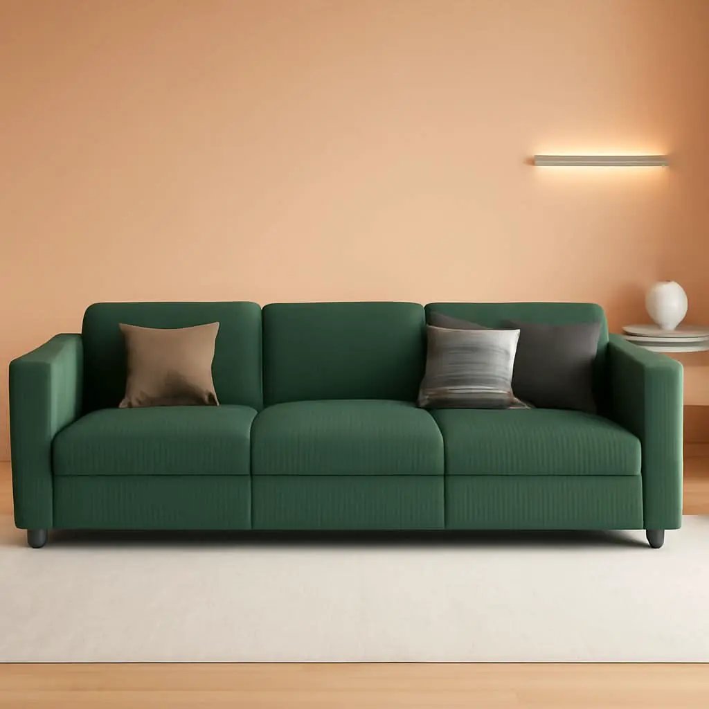 Green Modular Sectional Sofa Featuring Deep Storage from PriceLows™