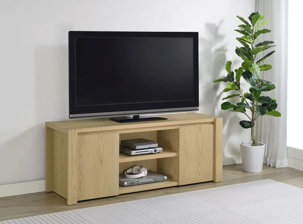 Laurelton 60-inch 2-door TV Stand Media Console | 60 x 17.5 x 23.5 in | Engineered Wood & Veneer | Light Oak