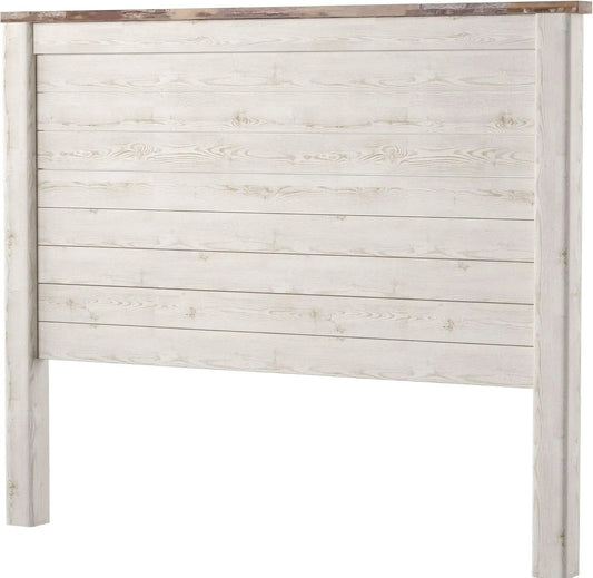 Queen Whitewash Farmhouse Panel Headboard for Chic Decor from PriceLows™