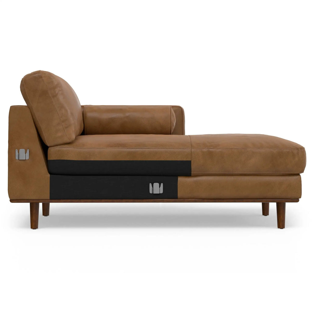 Morrison Upholstered Sectional Sofa | Genuine Aniline Leather | Chaise Cushions | 102.2 Inch Length