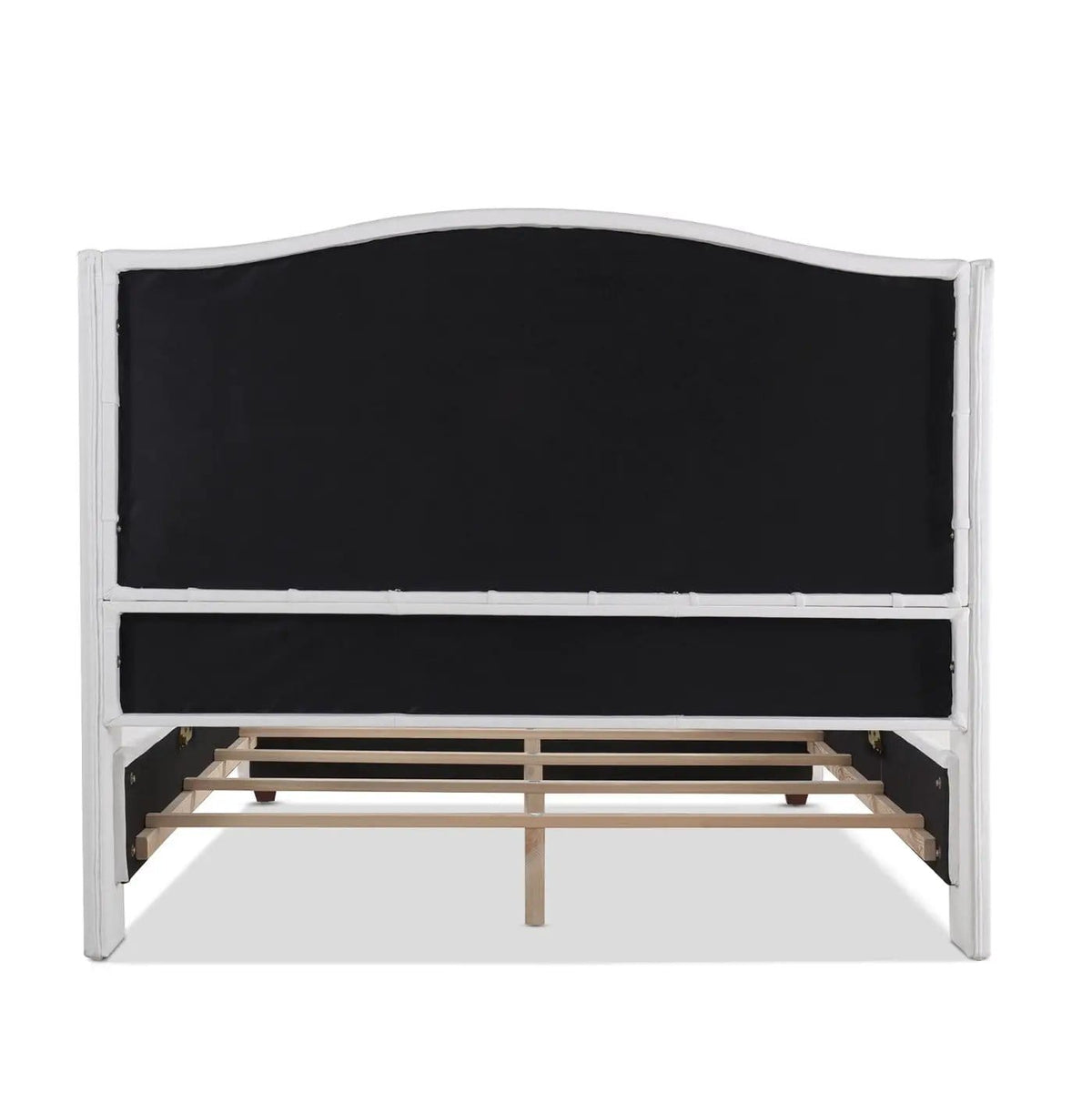 Marcella Upholstered Shelter Headboard Bed | 5 Pieces | Fabric & Iron | Bedroom