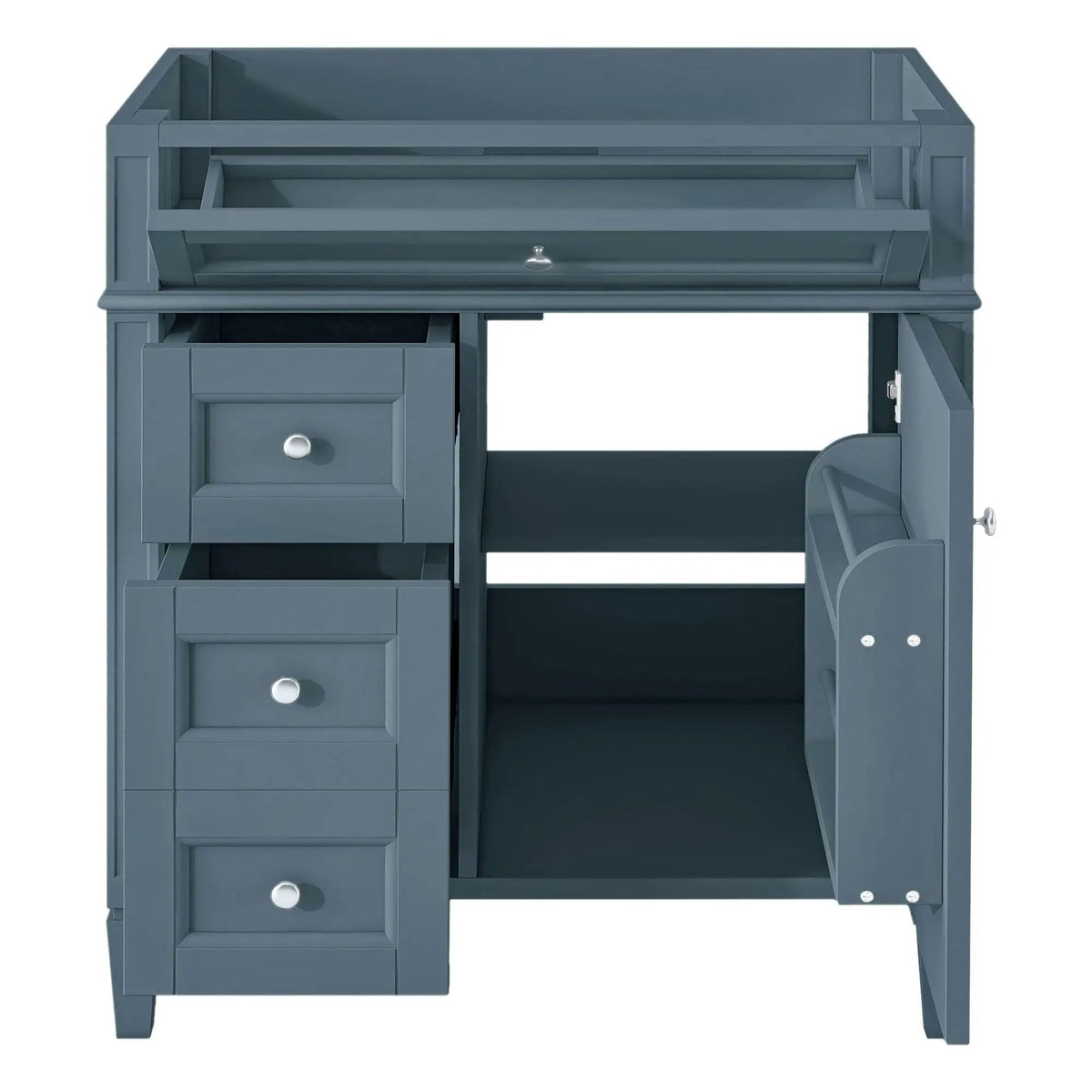 Bathroom Vanity | 3 Drawers | Blue Finish | Tip Out
