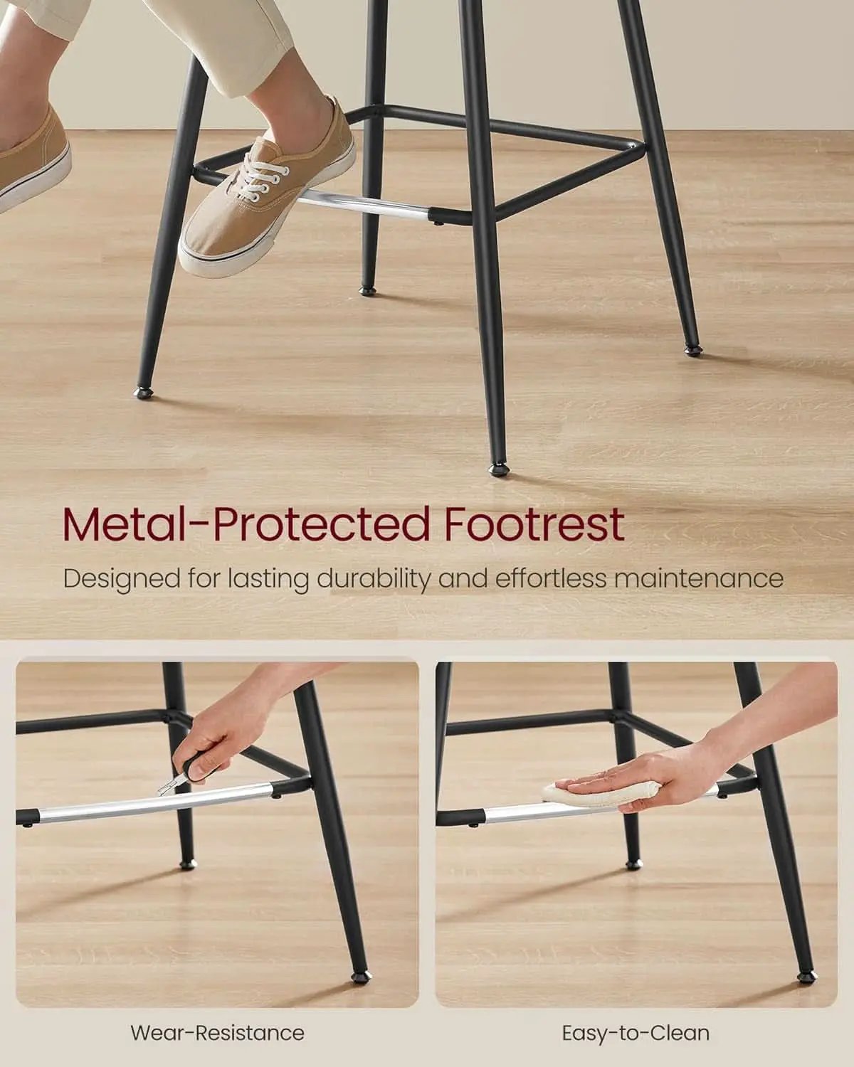 Green Leather Bar Stools With Back Modern Set Of Two from PriceLows™