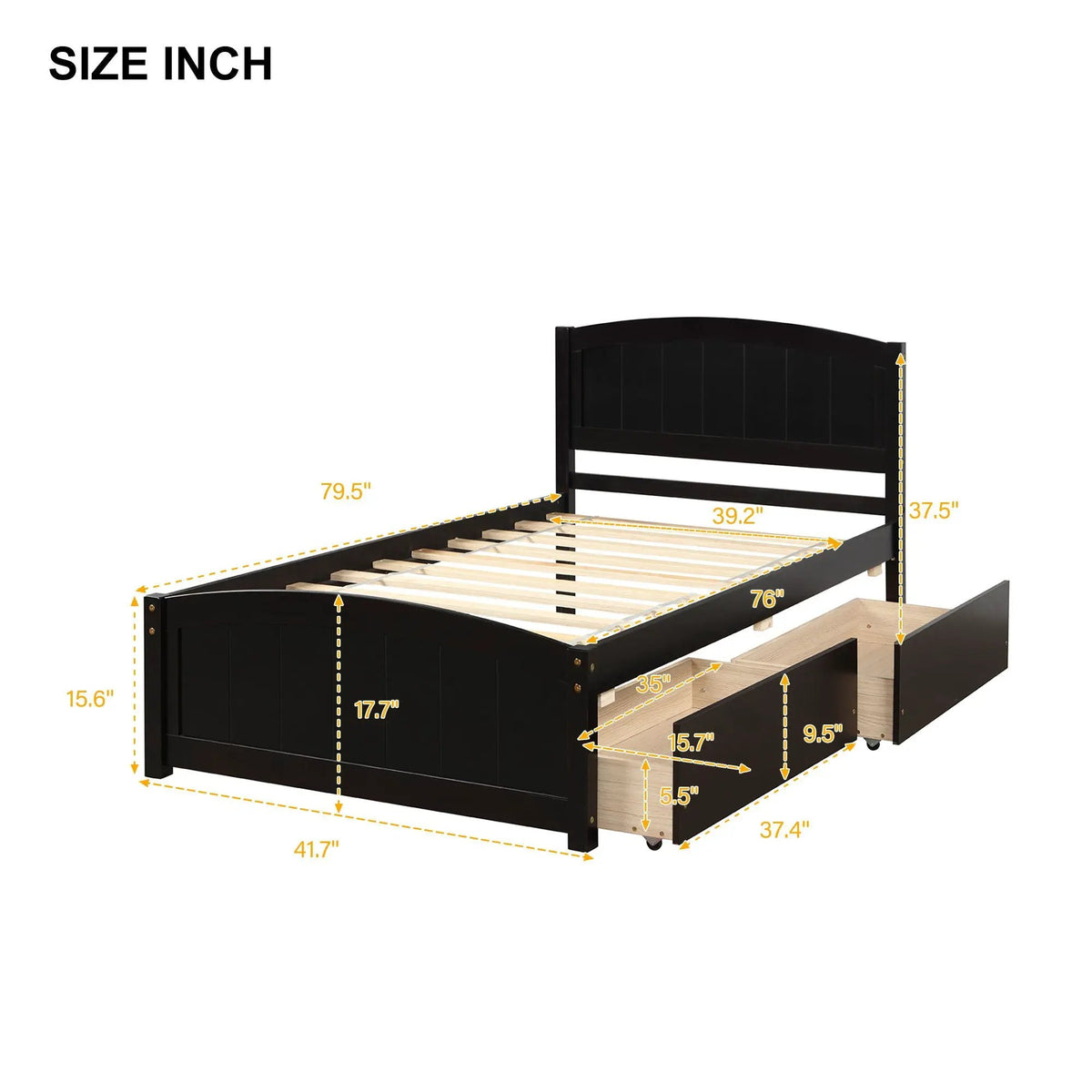 Wood Platform Bed | Headboard And Footboard | Slat Support | Minimalist Style