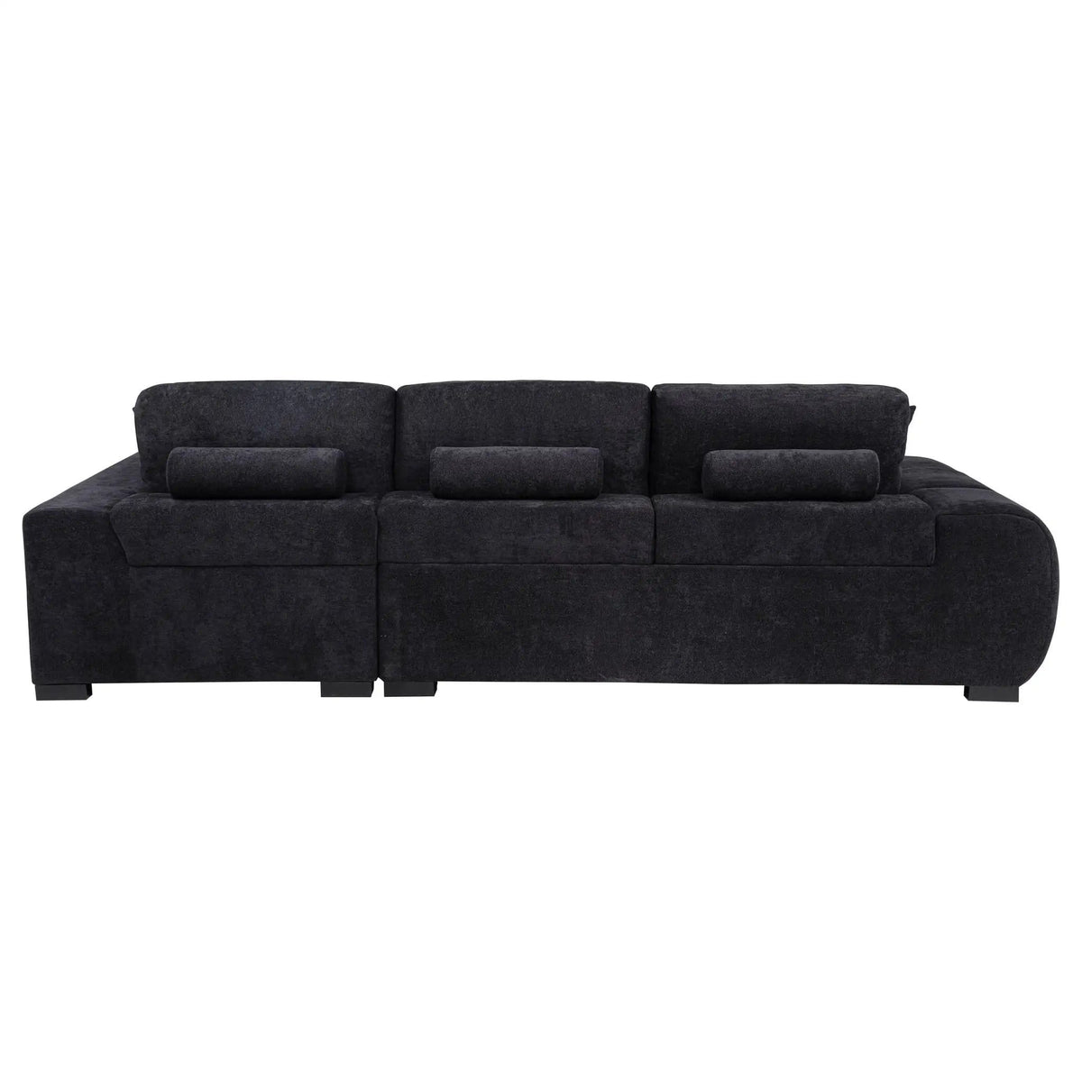 Octavia Upholstered Sectional Chaise Sofa | 119.25 x 79.5 x 35.5 in | Fabric | Black