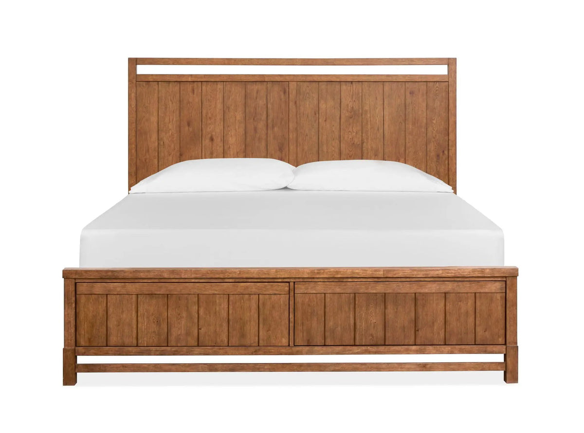 Conway Complete Bed | Honey Wheat Finish | Rustic Oak Veneers | Lake House Style