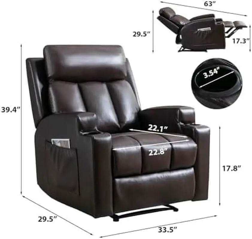 Brown UltraSoft Fabric Manual Recliner With Plush Arms from PriceLows™