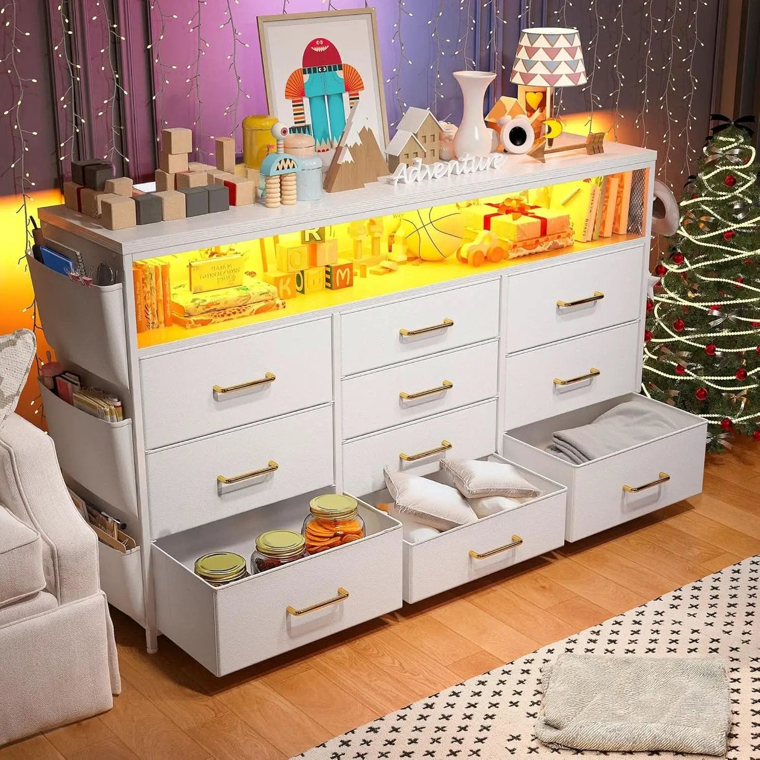Sturdy Dresser TV Stand For 55 Inch TV With 10 Drawers from PriceLows™