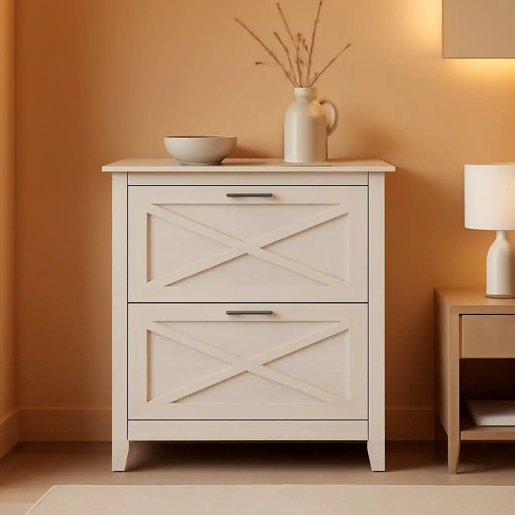 Key West 2 Drawer Lateral File Cabinet Linen White Oak from PriceLows™