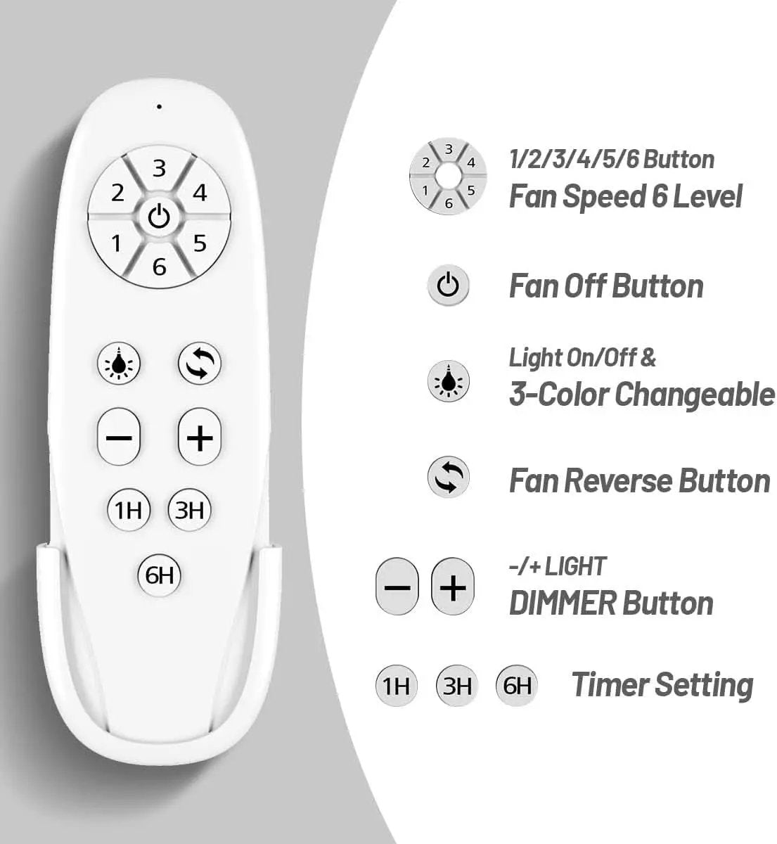 52 Inch White Ceiling Fan With Light Six Speed DC Motor from PriceLows™
