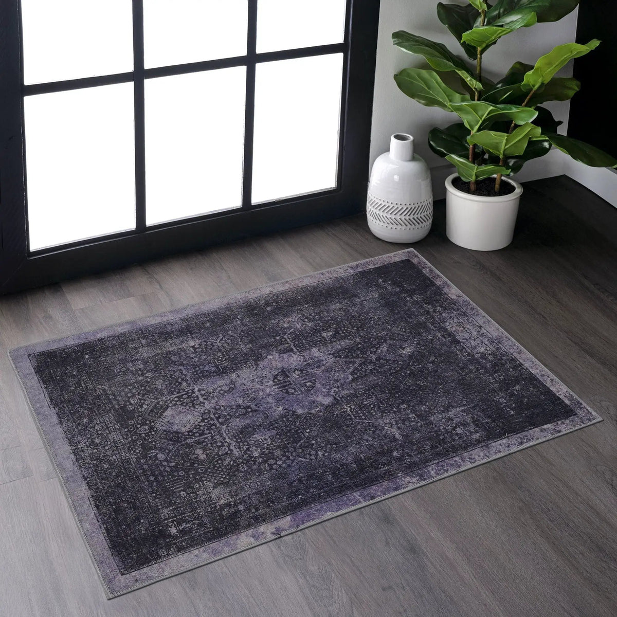 Maval Small Washable Area Rug | 36 x 24 Inch | Easy To Clean | Pet Friendly Design