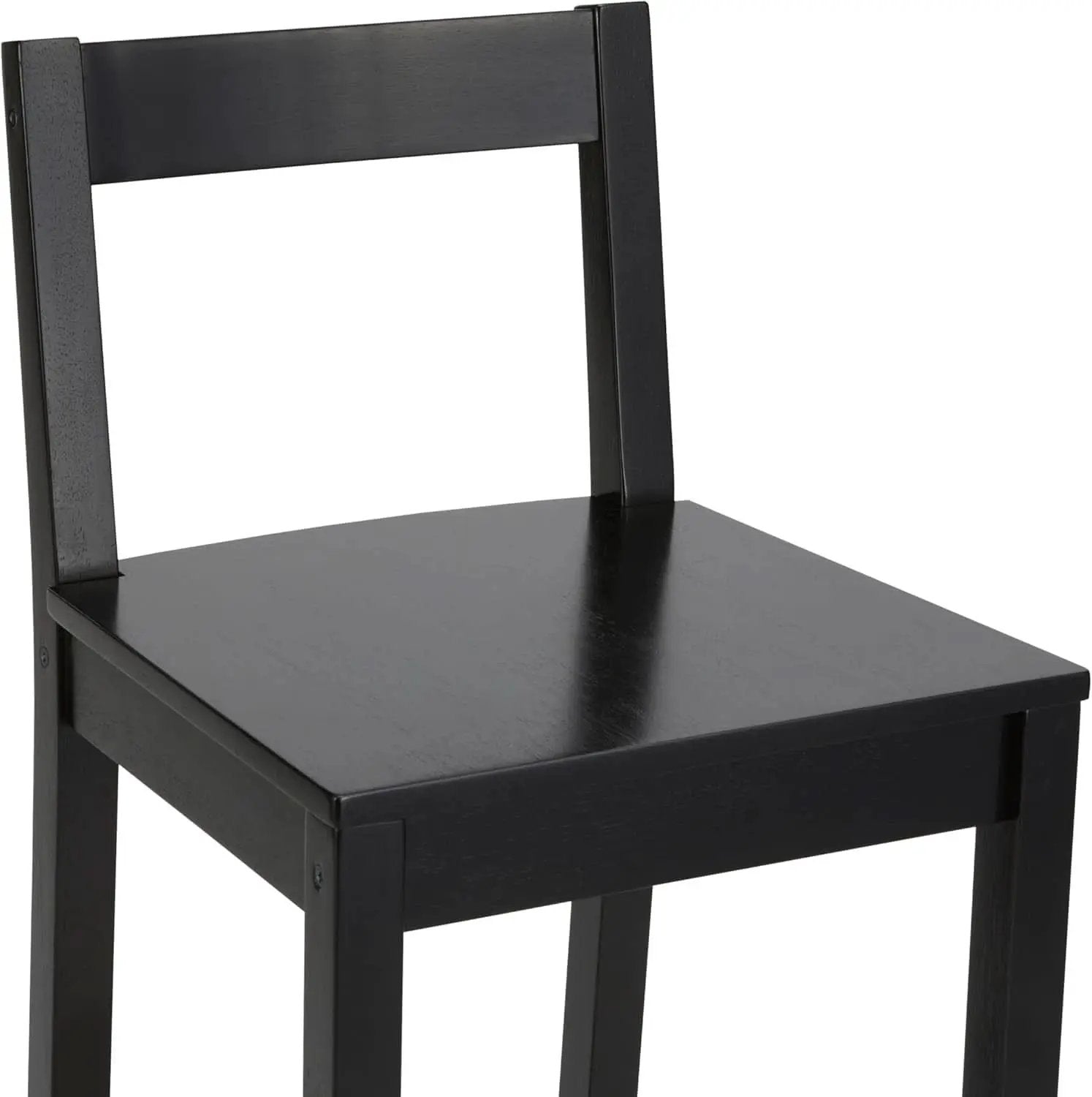 Black Wooden Bar Stools With Backrests Counter Height Set Of 2 from PriceLows™