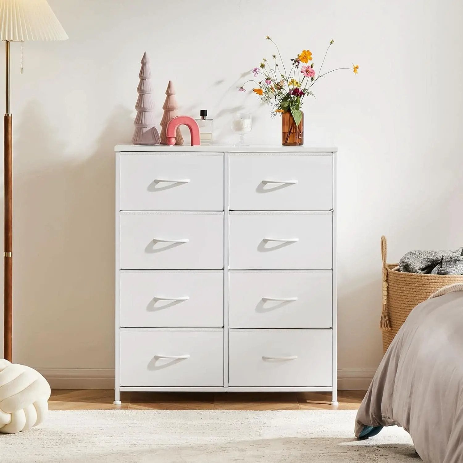 Fabric Dresser With Eight Compartment Bins WoodenTop from PriceLows™