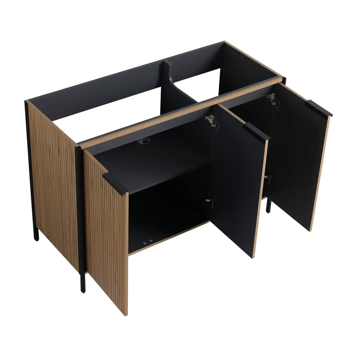 Contemporary Freestanding Bathroom Vanity With Adjustable Shelves | 5 Pieces | Stainless Steel & Metal | Bathroom