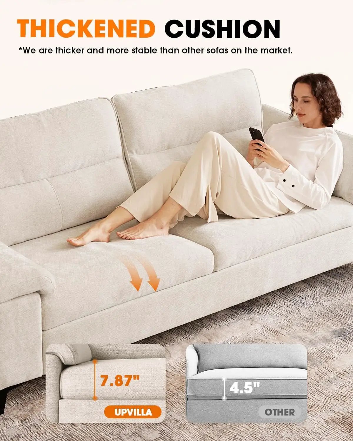 Light Gray Loveseat With Removable Cover And Armrests from PriceLows™