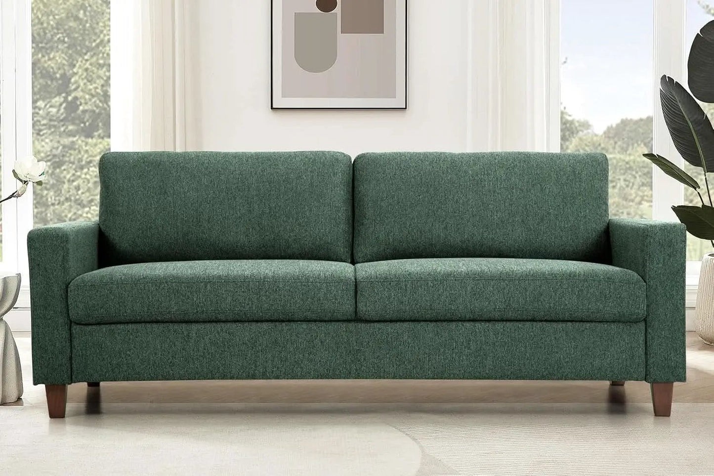 Green Mid Century Modern Couch and Loveseat Set for Small Spaces from PriceLows™