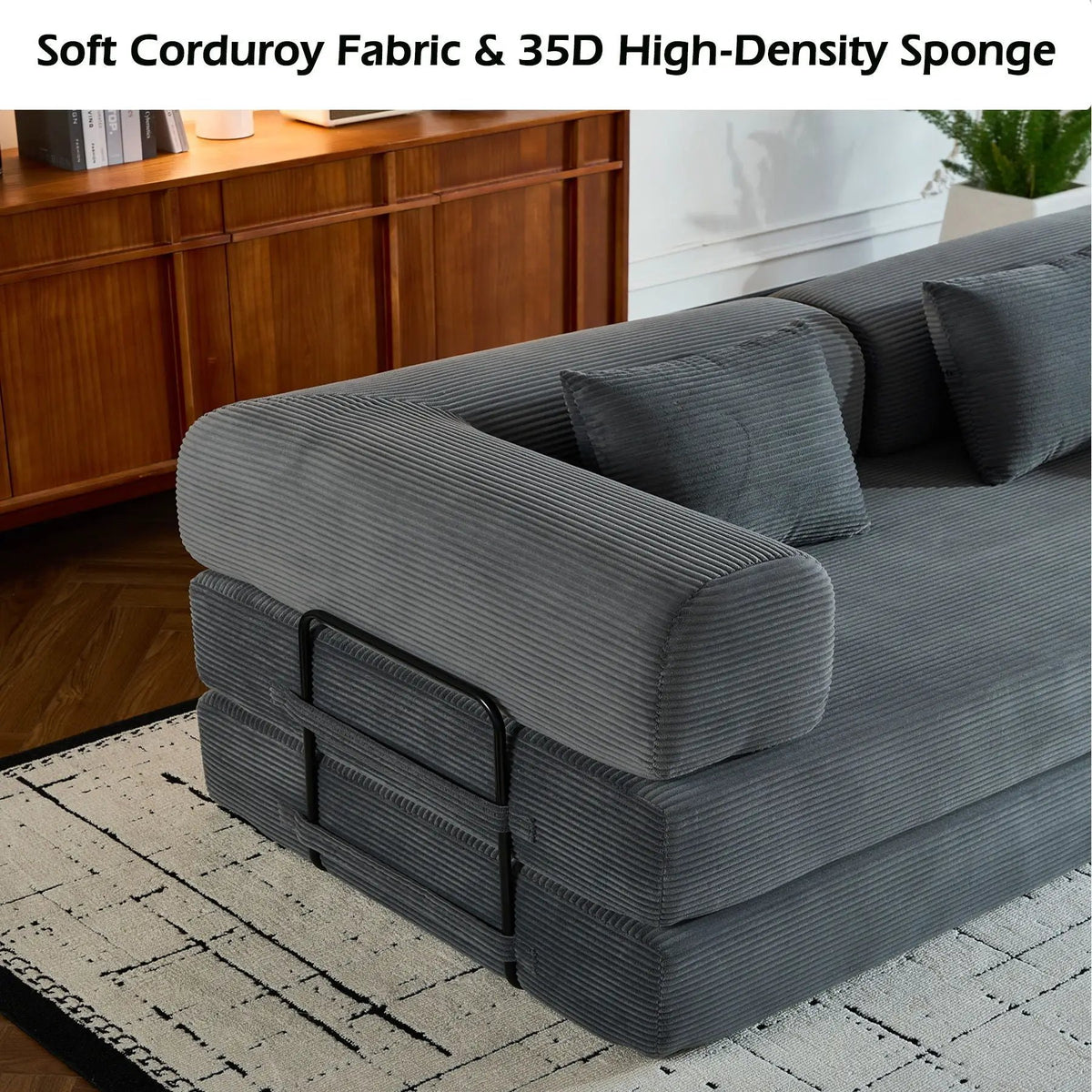 Convertible Sleeper Sofa Bed | 35D High Density Foam | 4 In 1 Design