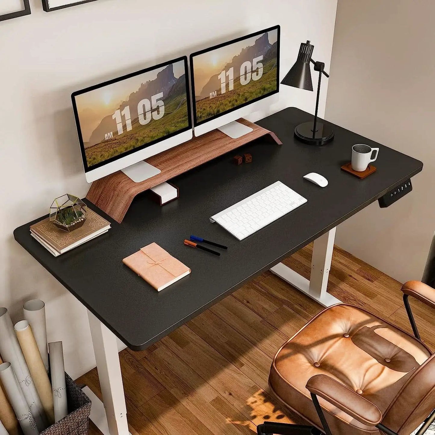 Electric Standing Desk With Memory Controller 55x28 Inches from PriceLows™