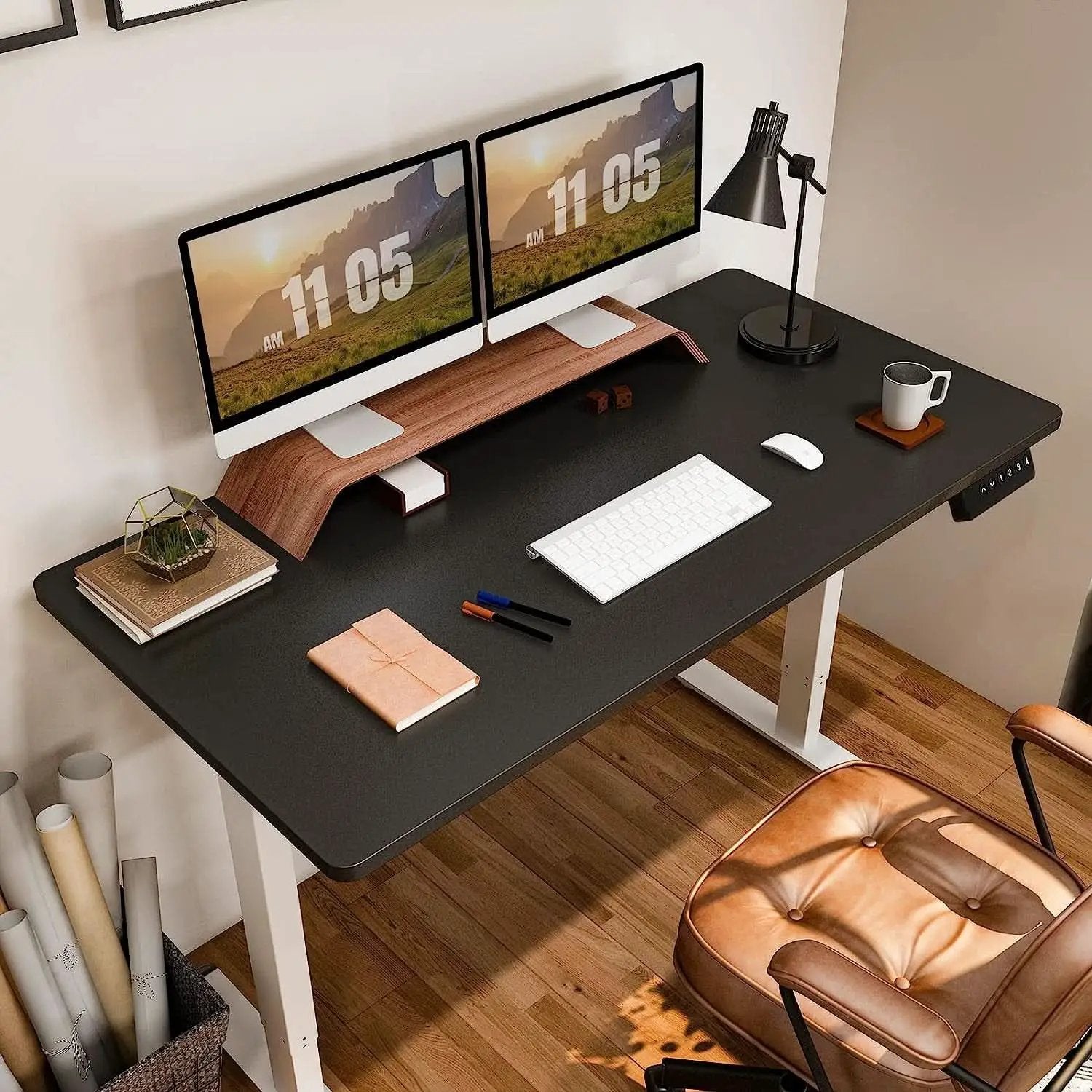Electric Standing Desk With Memory Controller 55x28 Inches from PriceLows™