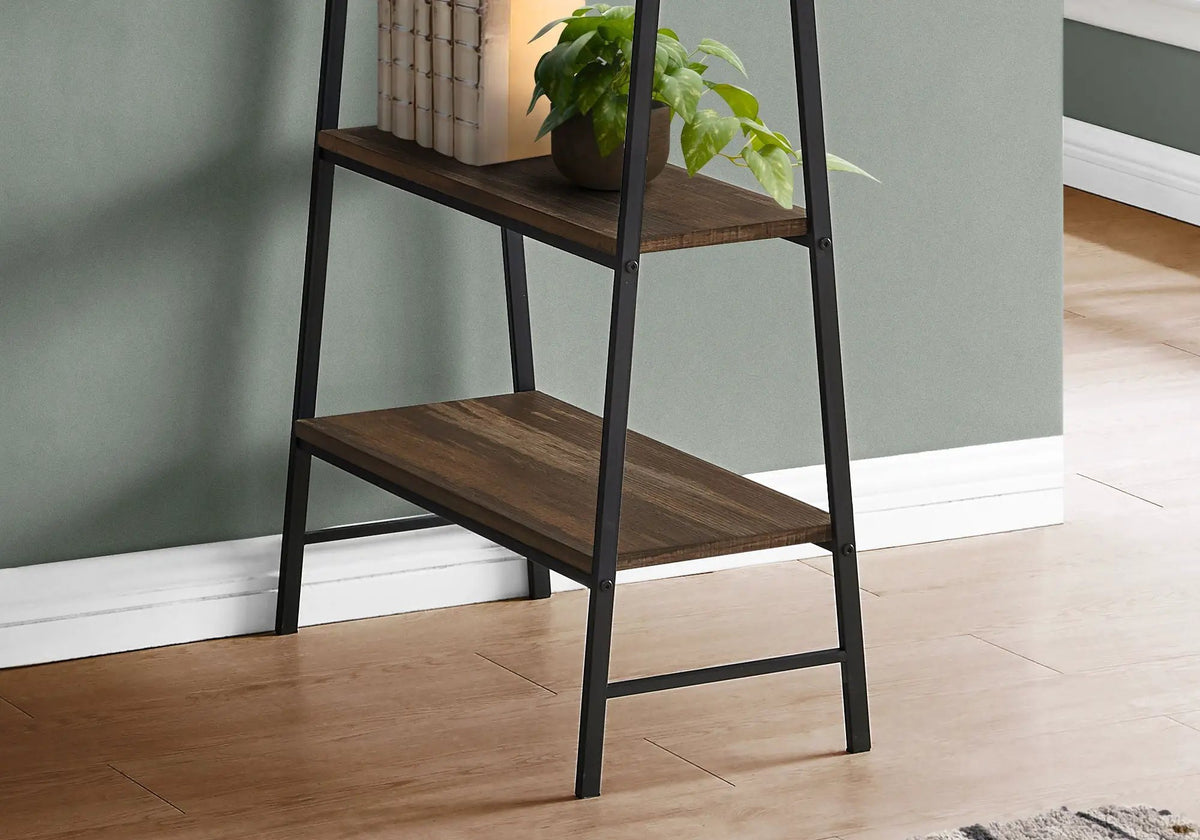 Sawhorse Computer Desk | 47.25 Inch Width | Four Open Shelves | Industrial Style