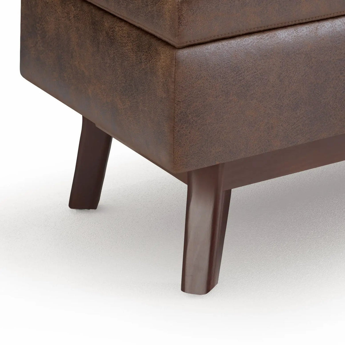 Storage Ottoman | Rectangular Design | Solid Wood Frame | Lift Top