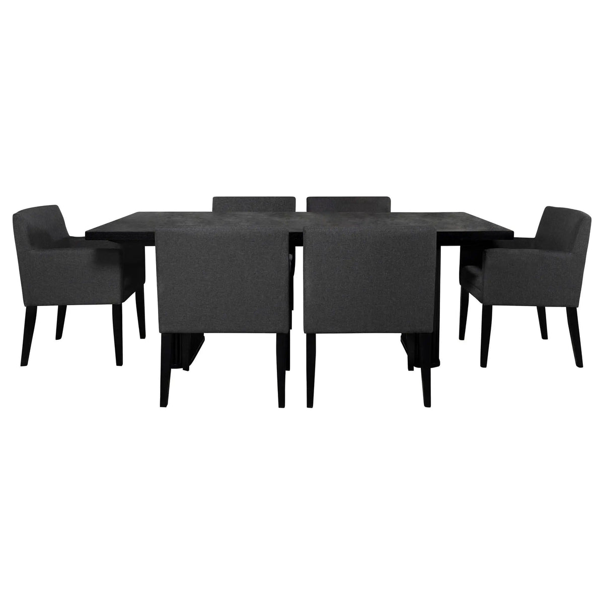 Catherine 7-piece Rectangular Dining Table Set | 7-Piece Set | Oak Veneer | Black