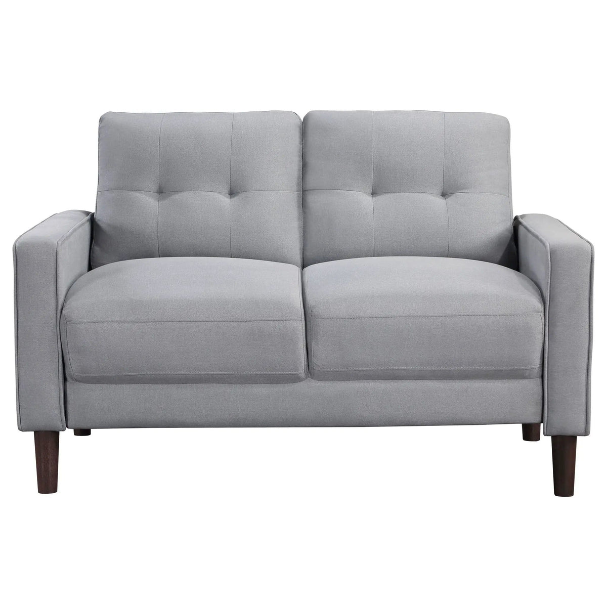 Bowen Upholstered Track Arm Tufted Loveseat | 54.25 x 32.75 x 34.25 in | Fabric | Grey