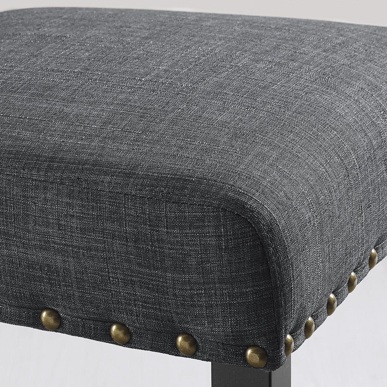 Gray Fabric Dining Chairs With Nailhead Trim Set Of 2 from PriceLows™