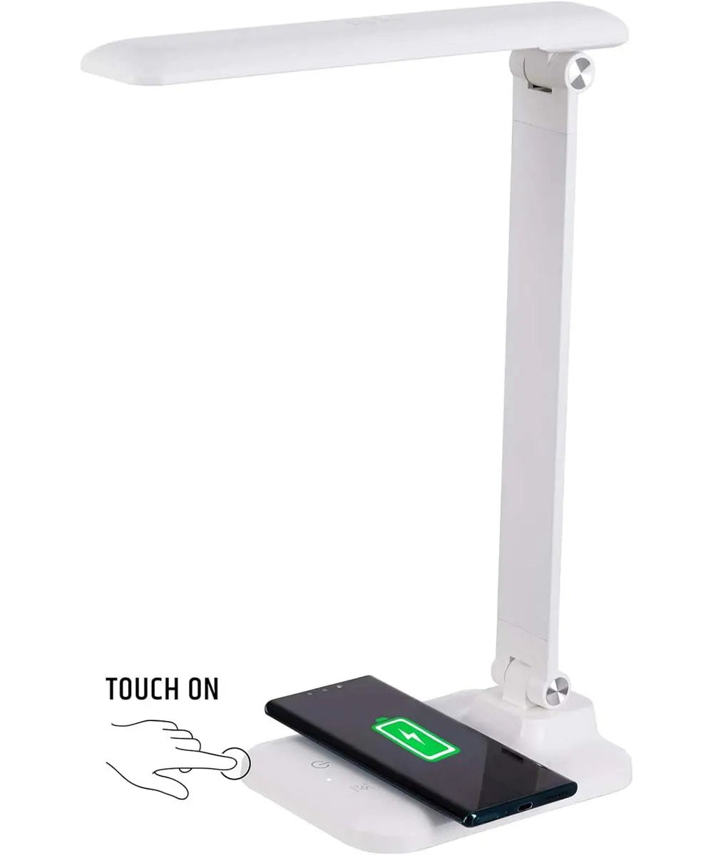Brilli LED Desk Lamp | Antimicrobial | Wireless Charging | Matte White