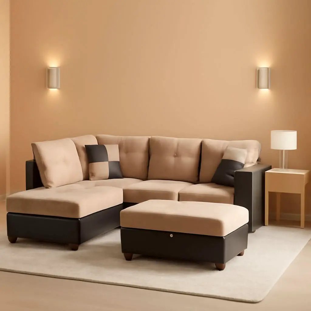 Beige Left Facing 3 Piece Sectional Sofa With Chaise from PriceLows™