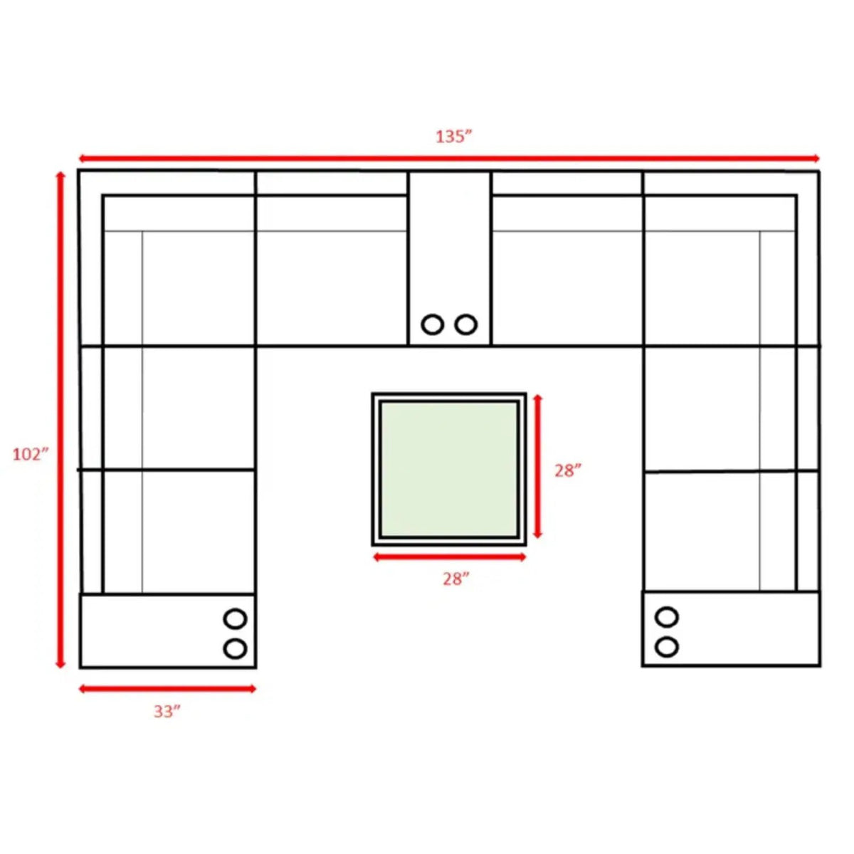 Patio Rattan Sectional Set | Half-Round HDPE Wicker | Rustproof Aluminum Frame | Fully Assembled