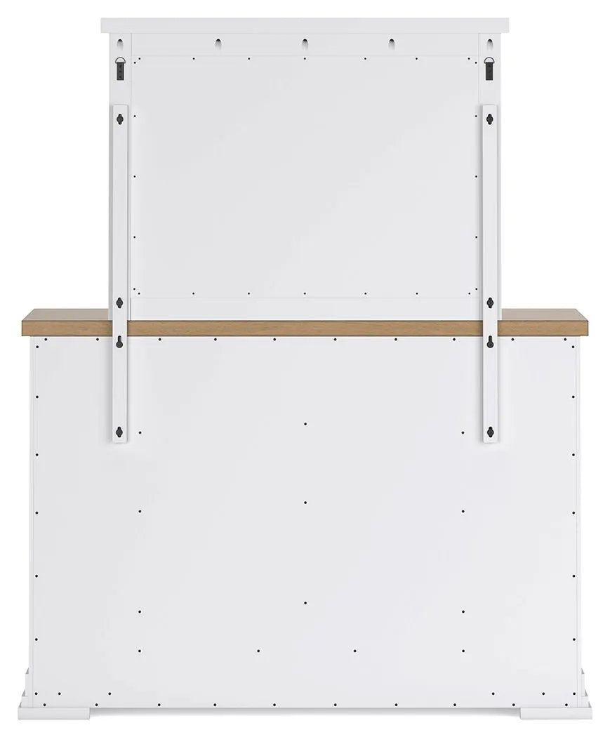 Dresser With Mirror | White Oak Top | Black Hardware | Modern Farmhouse