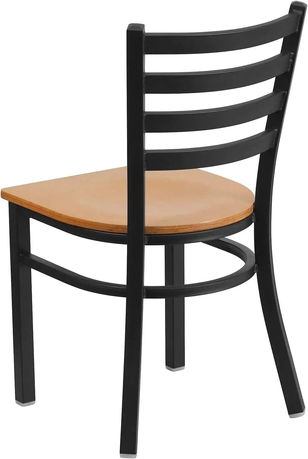 Hercules Series Black Ladder Back Metal Dining Chair Set of 2 With Natural Wood Seat from PriceLows™