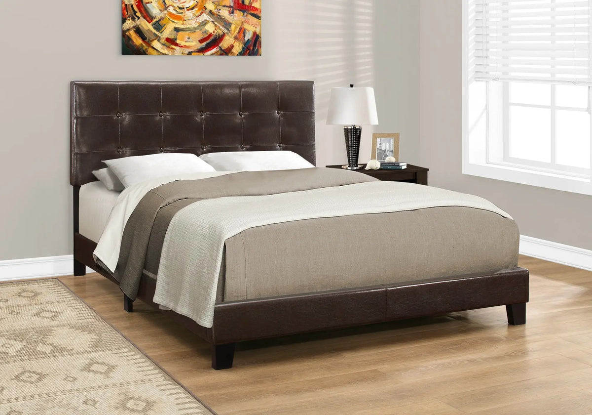 Upholstered Platform Bed Frame | Transitional Style | Frame Only | Thick Foam Padding