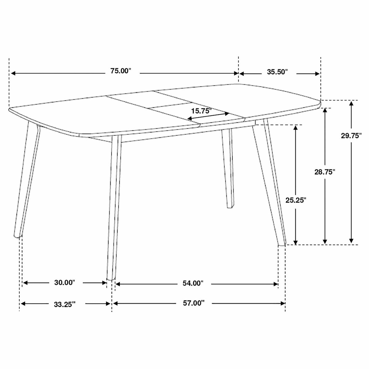 Redbridge 5-piece Rectangular Dining Set Natural | 5-Piece Set | Walnut & Fabric | Walnut