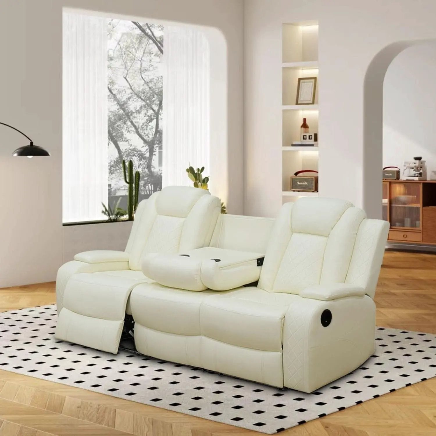Power Reclining Sofa Set White Living Room Furniture from PriceLows™