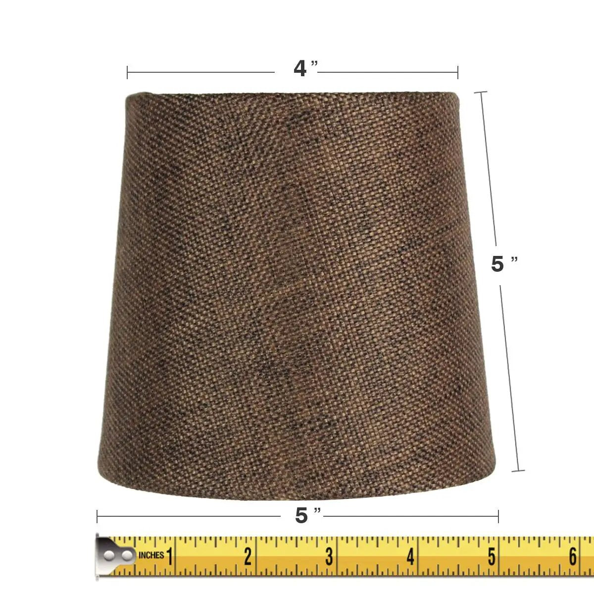Chocolate Burlap Drum Shades | 6 X 5 Inch | Heavy Brass Frame | Set Of 6