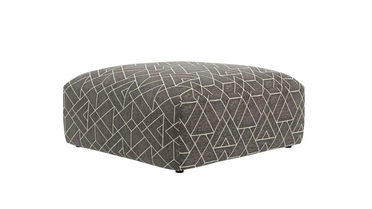 Reddington Cocktail Ottoman | 40 x 40 x 19 in | Velvet & Fabric | Umber