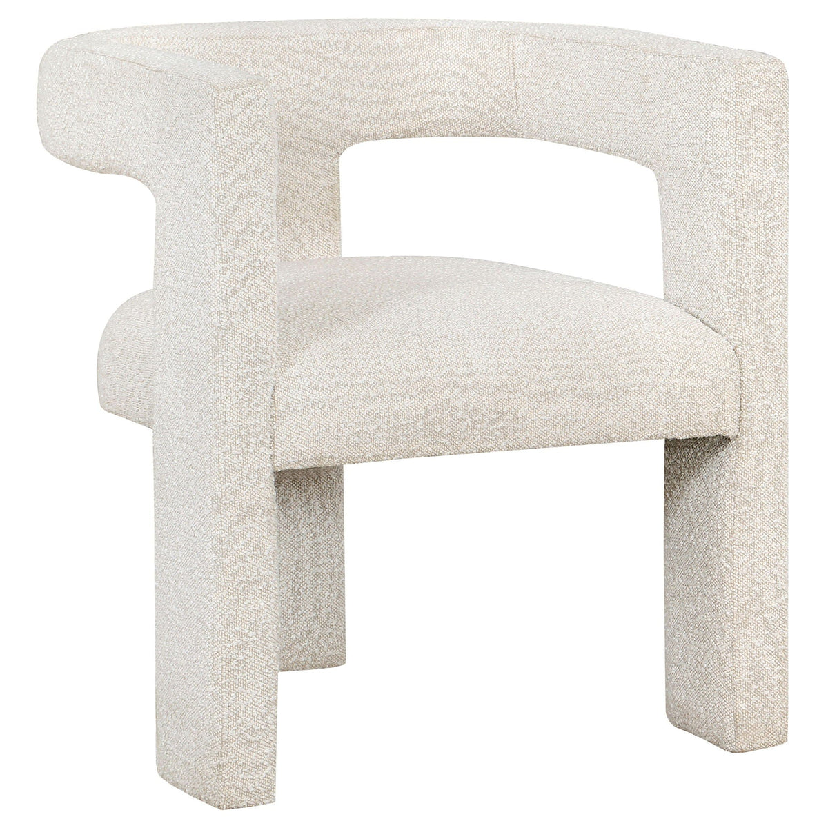Petra Boucle Upholstered Accent Side Chair | 26 x 24.5 x 29.5 in | Boucle | White
