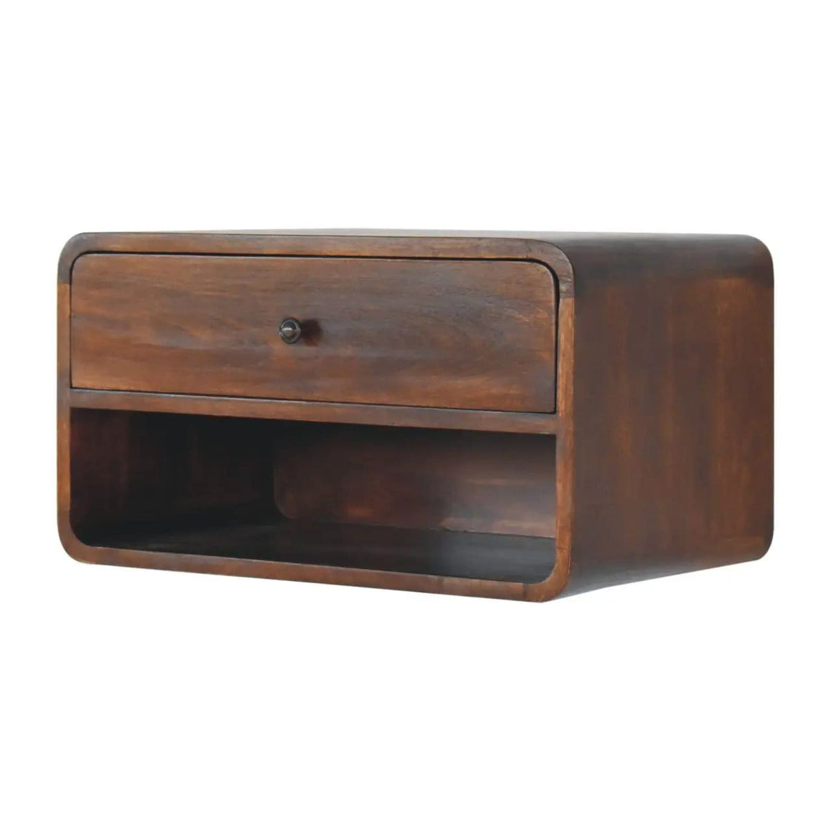 Curve Upper Slot Floating Nightstand | 6 Pieces | Bedroom Furniture | Bedroom